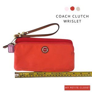 Coach Wristlet Wallet Purse Clutch Coral Orange